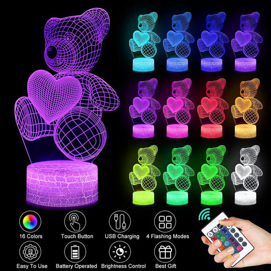 3D Lamp Acrylic USB LED Night Lights